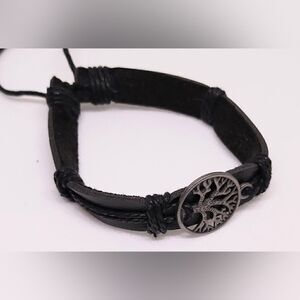 Men's bracelet leather tree of life‎ new d96
